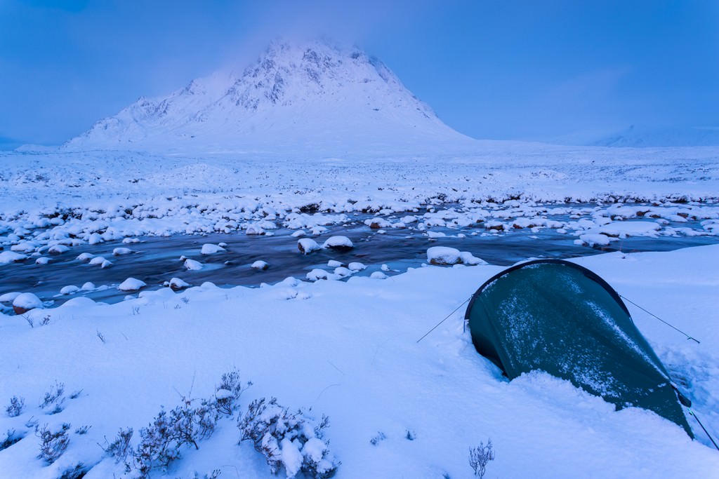 Buachaille Etive Mor Winter Wild Camp - Wild Camping Photography