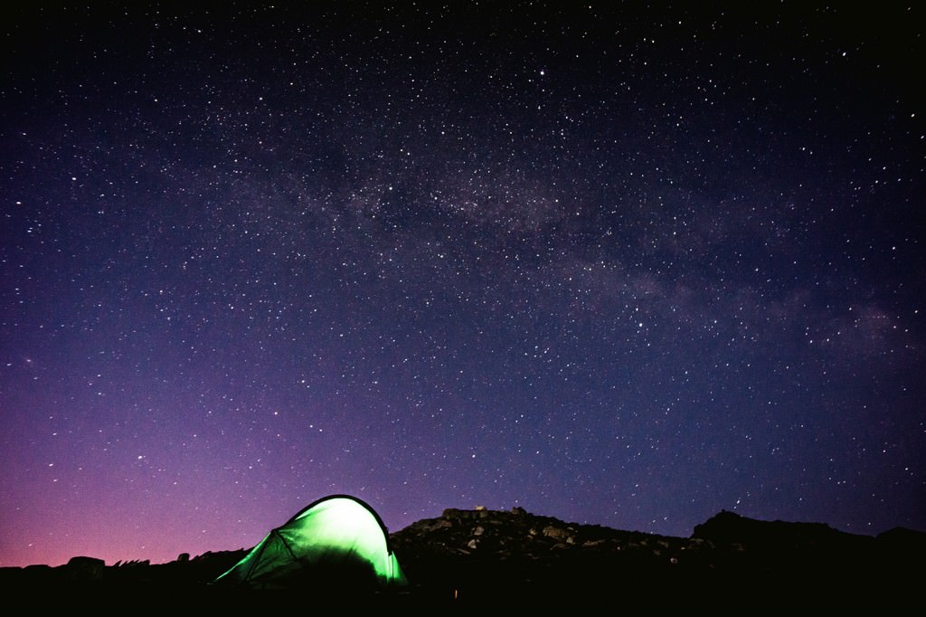 Snowdon Tent at Night - Wild Camping Photography