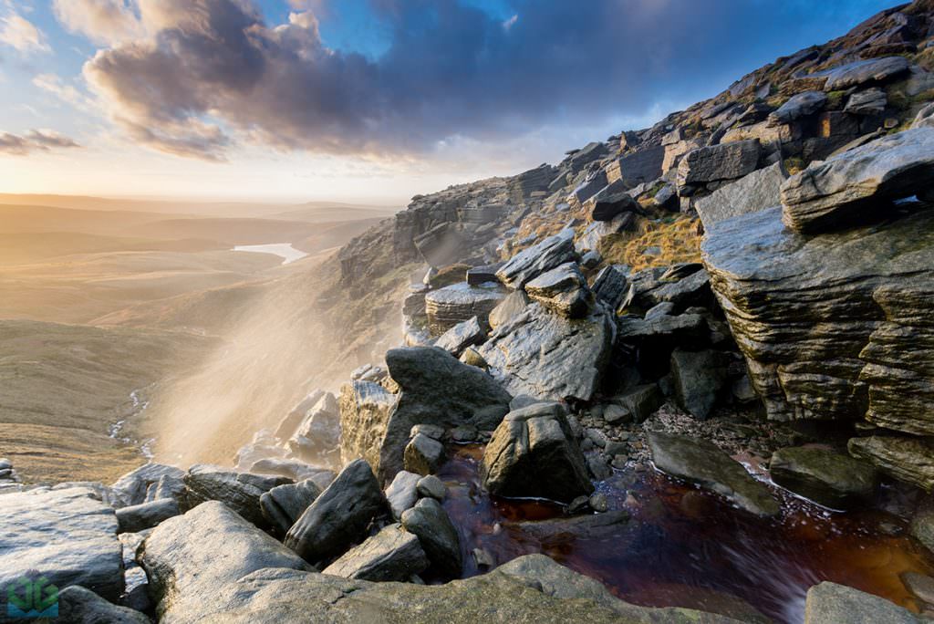 Kinder Downfall Sunset