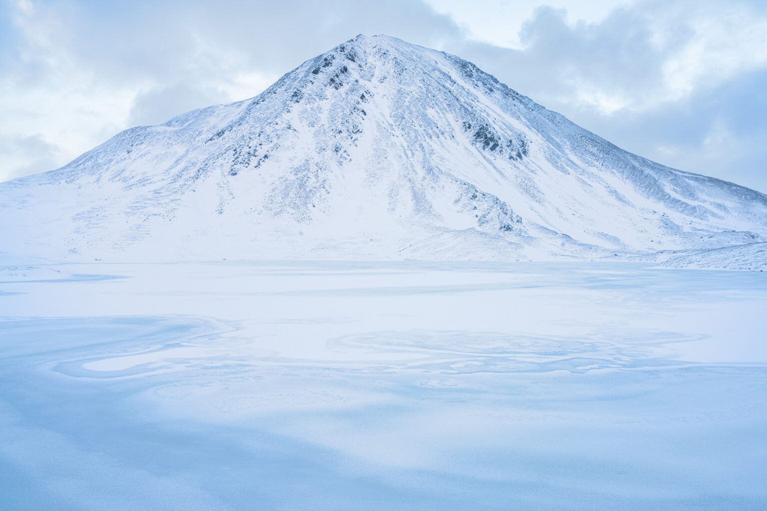A Frozen Coire an Lochan looking towards Sgurr Elide Mor - Scotland Photography