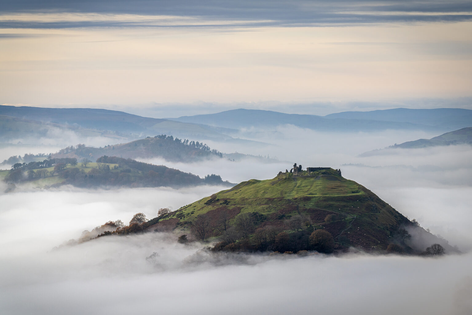 Castell Dinas Bran above the fog - Wales Landscape Photography