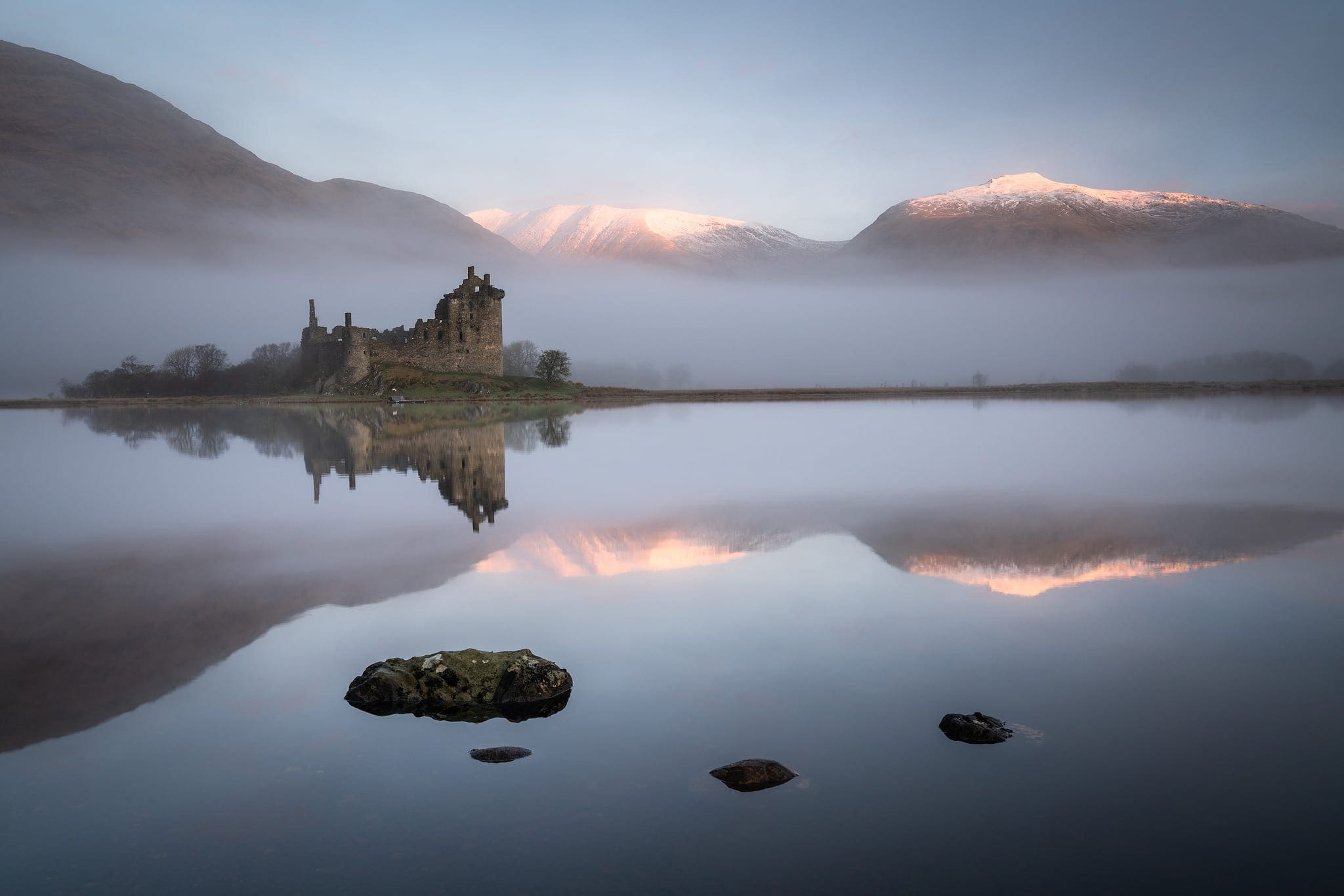 Kilchurn Castle Sunrise Reflections - Scotland Photography