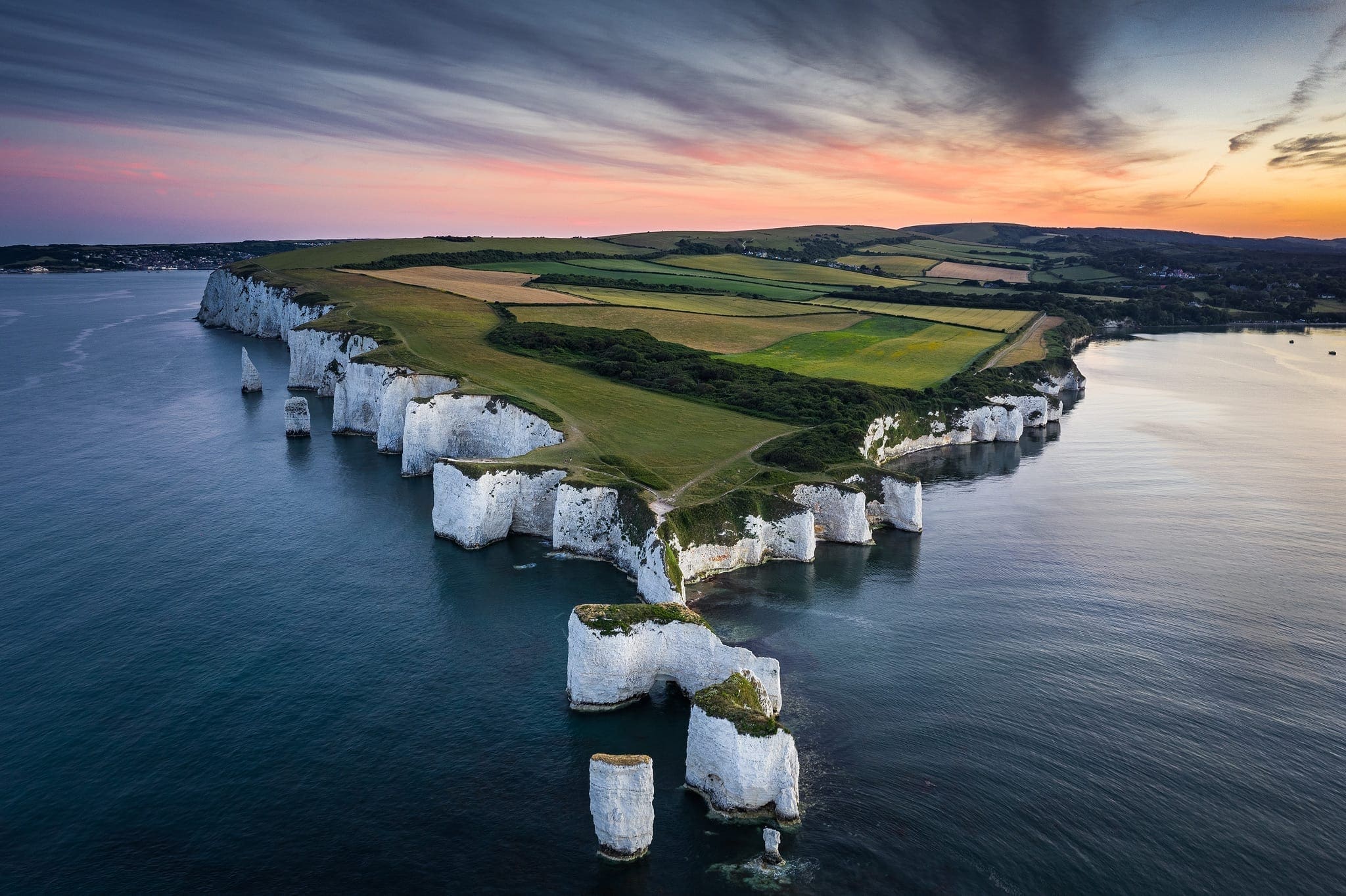 Old Harry Rocks Aerial – Dorset Landscape Photography