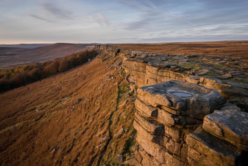 Stanage Edge Autumn Sunset - Peak District Photography