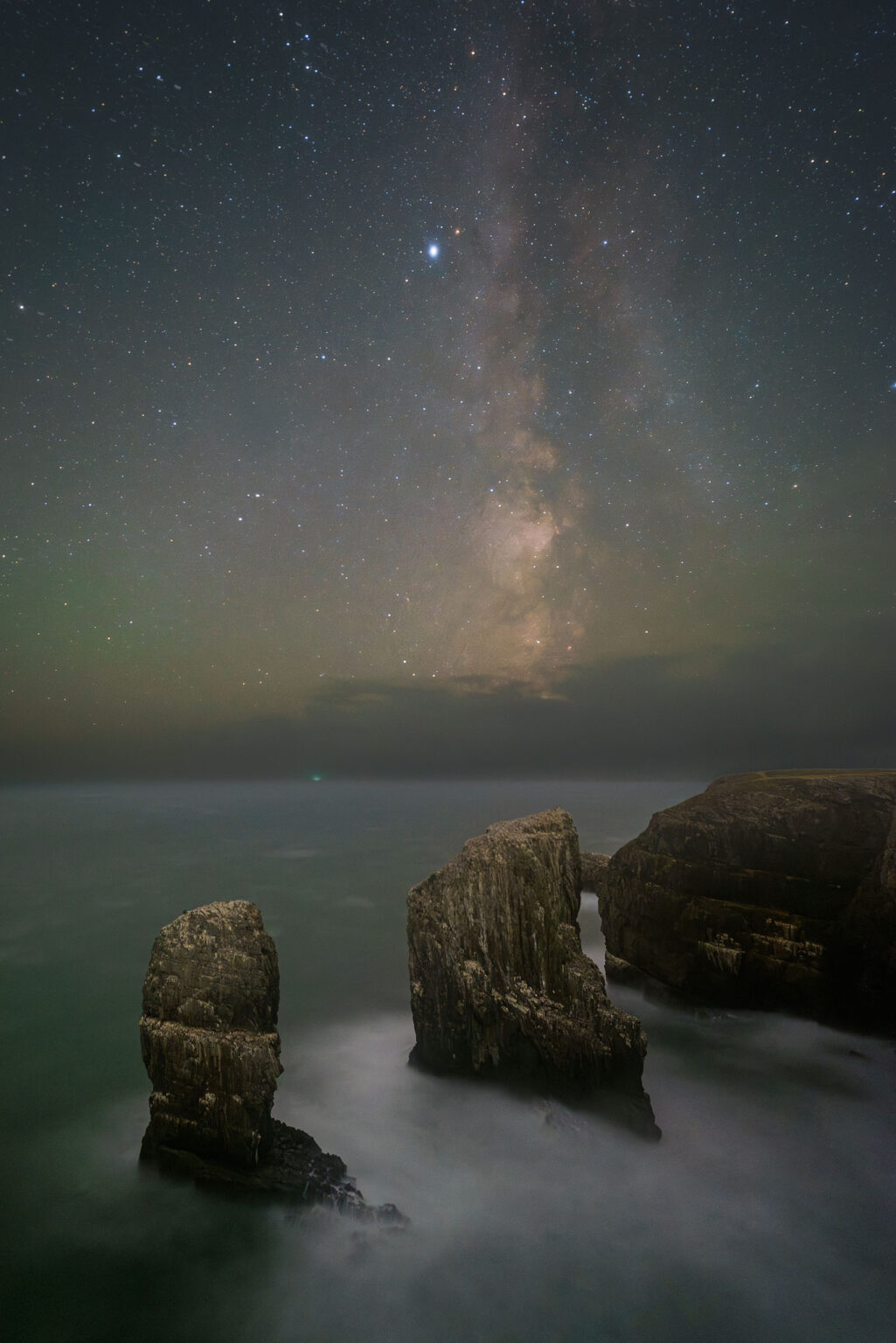 Elegug Sea Stacks Milky Way - Pembrokeshire Astrophotography