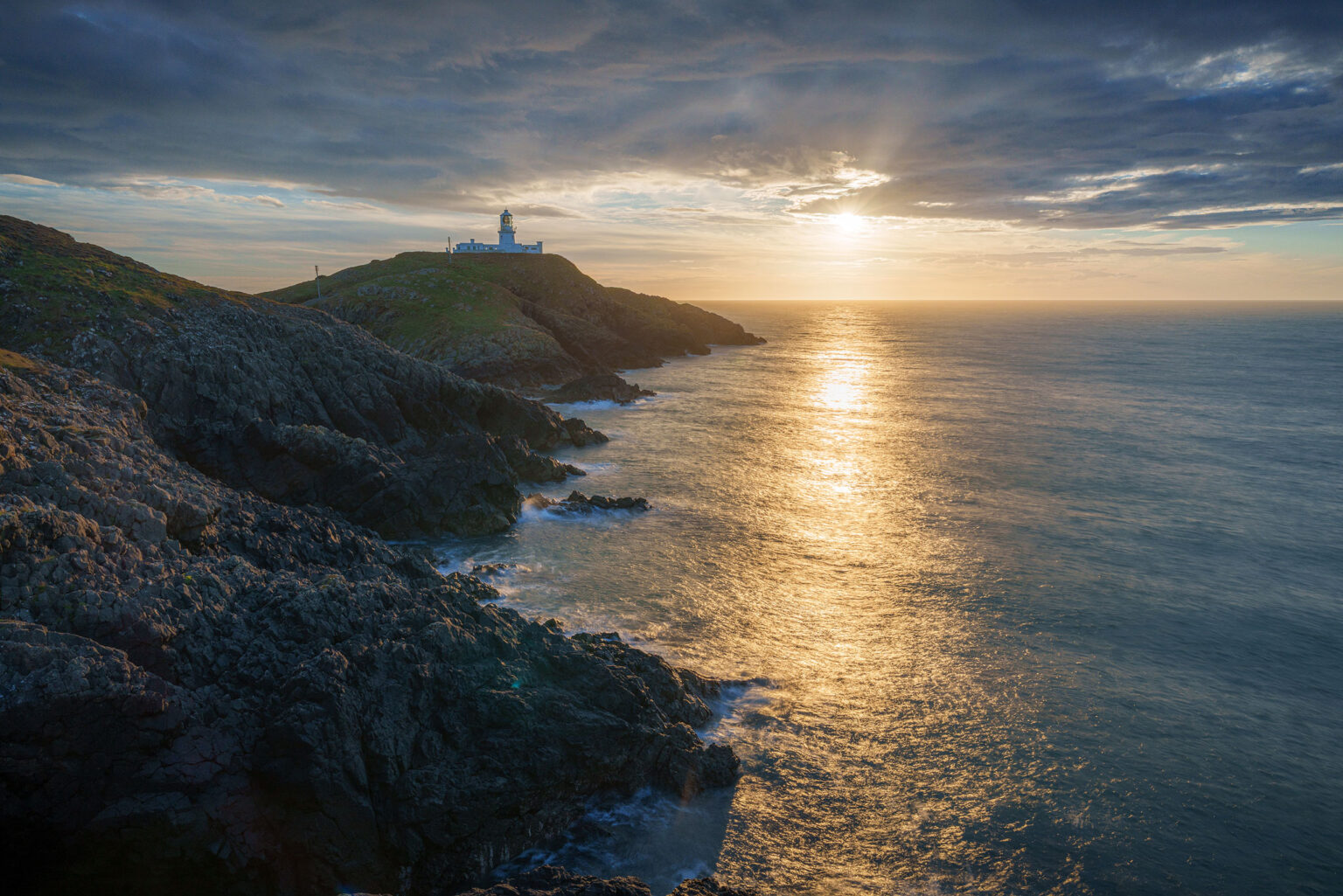Strumble Head Lighthouse Sunset - Pembrokeshire Landscape Photog