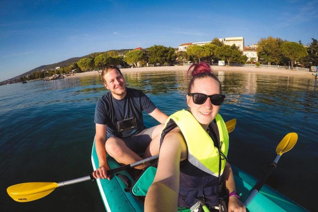 Kayaking near Senj in Croatia