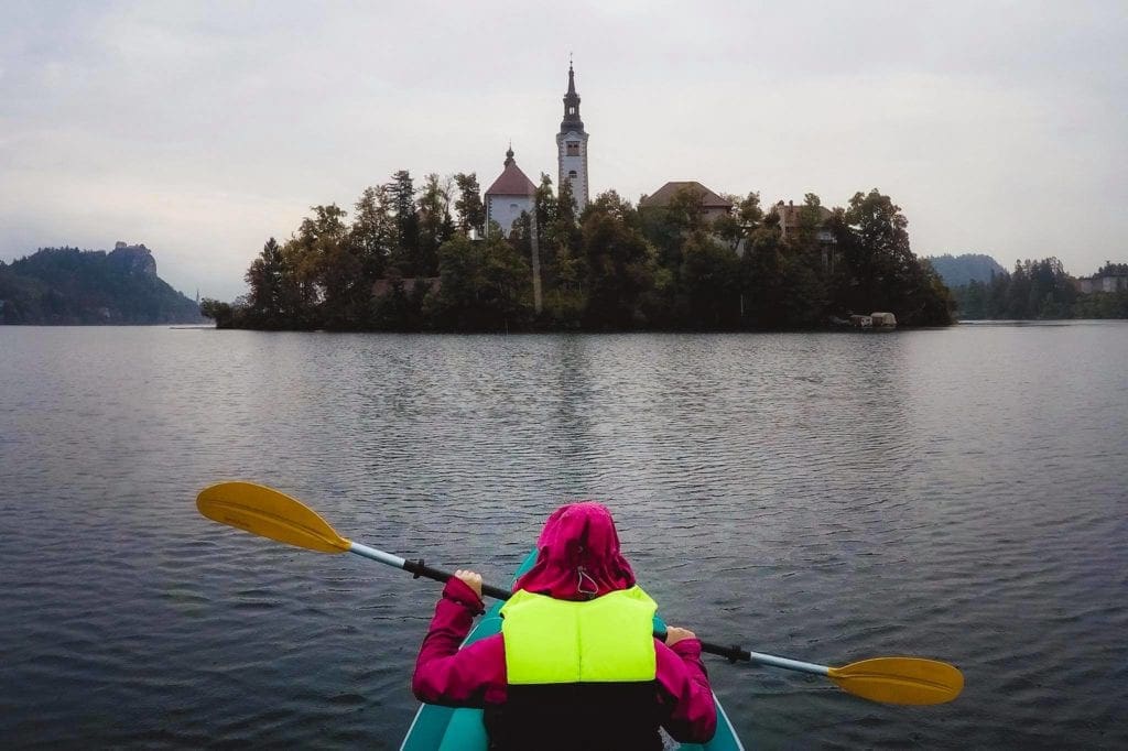 Kayaking on Lake Bled