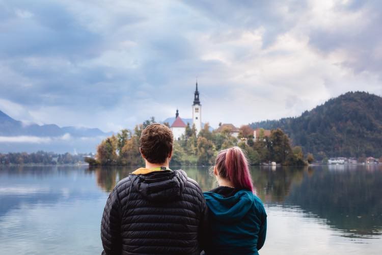 Sarah and James admiring Lake Bled